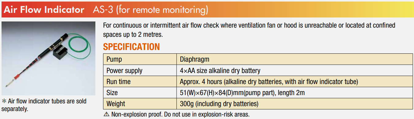 Extension air flow indicator (2 meter) with one box of No.301 tube