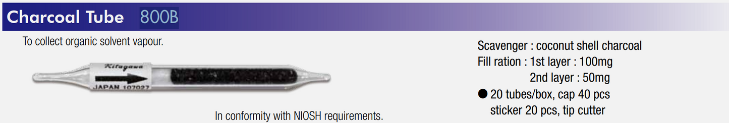 Charcoal tube (to collect organic solvent vapour)